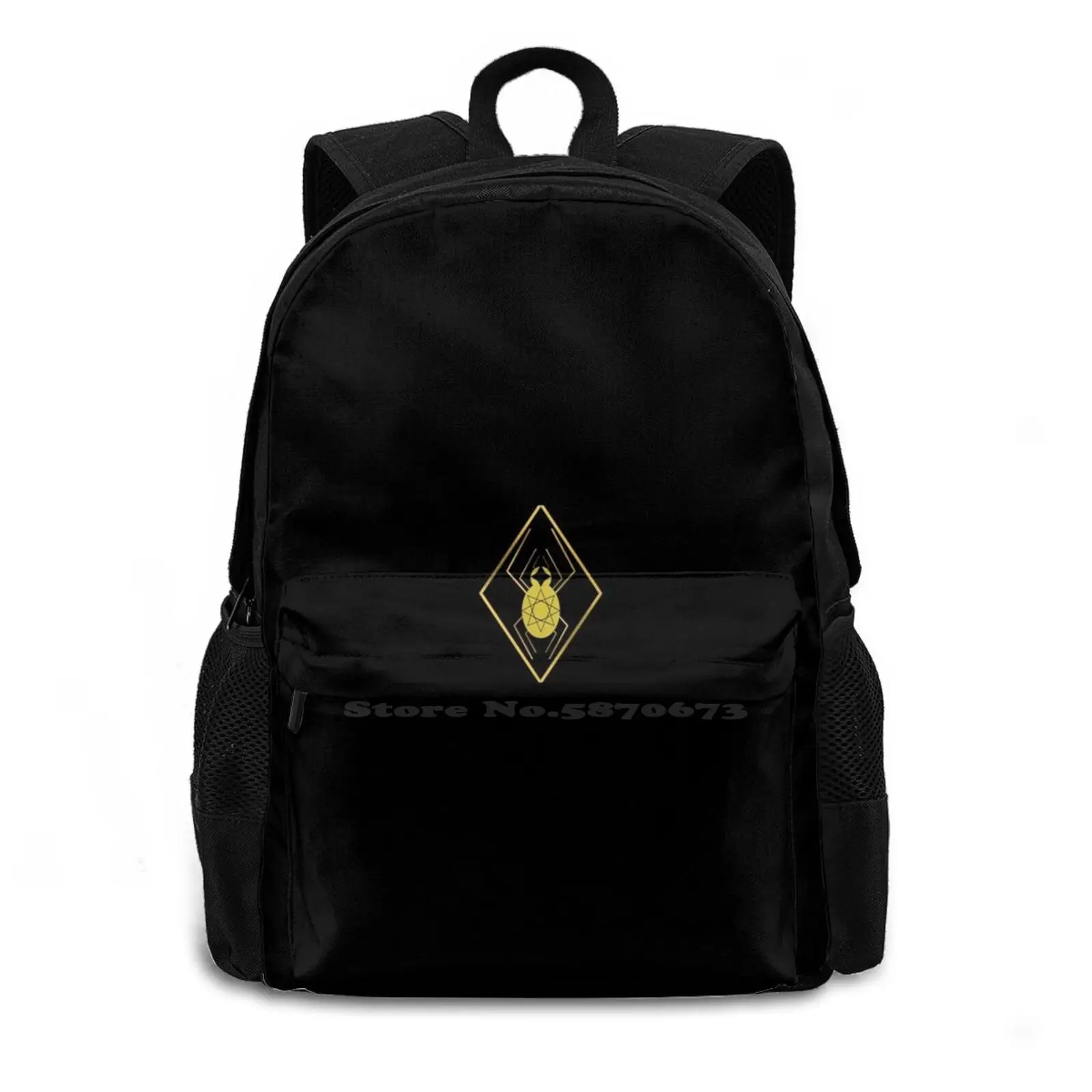 Golden Diamond 3d Print Design Backpack Casual Bag Gold Golden Diamond Animal Animals Insect Insects Class Classy Finesse