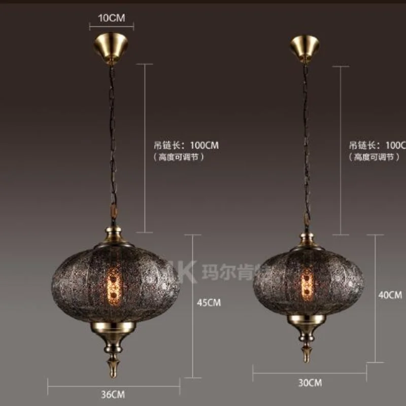 Southeast Asia Balance Yi Iron Pendant Lights LED Carved Hollow Retro Lamps for Dining Room Restaurant Lantern De Lamp