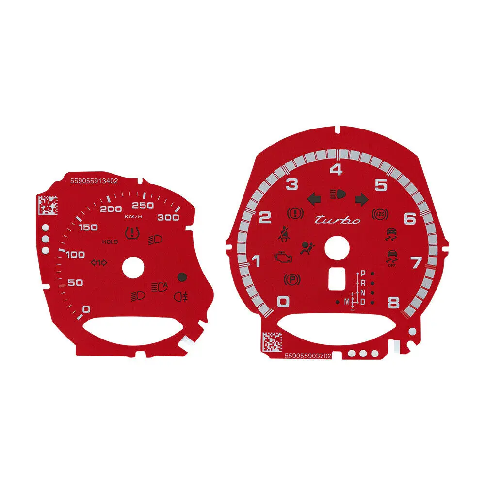 Gauge Face For Porsche 981 982 (718) Boxster / Cayman / Macan Turbo  300KM/H in Red