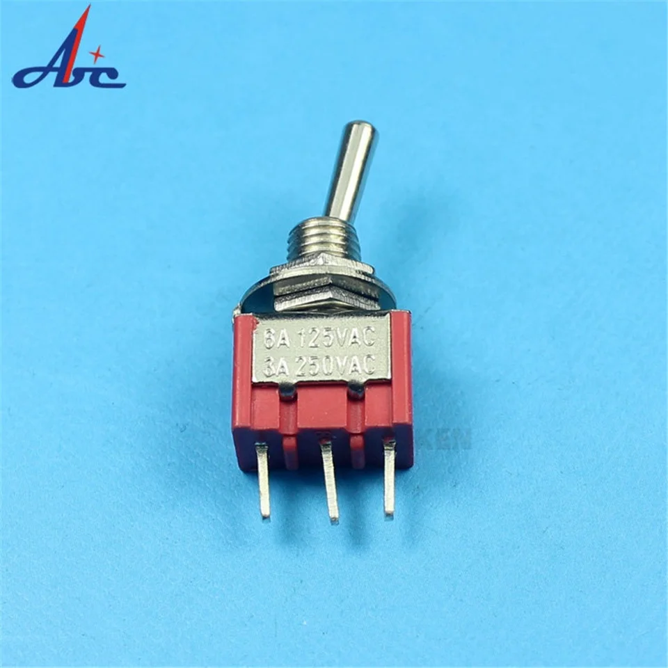 10pcs/Lot SPDT 3Pins 2Position ON-ON Miniature Rocker Toggle Switch,PCB Lug,3A/250VAC,5A/125VAC.