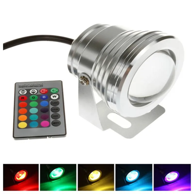 

Free shinping !! Led Underwater Light RGB 10W 12V Led Underwater Light 16 Colors Waterproof IP65 Fountain Pool Lamp Dimmable