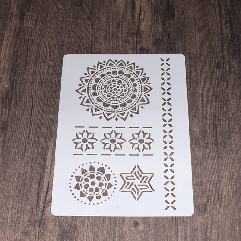 

2pc 21*29.7cm Mandala Stencil Decor DIY Walls Layering Painting Template Printing Inkjet Scrapbook Coloring Embossing Reusable