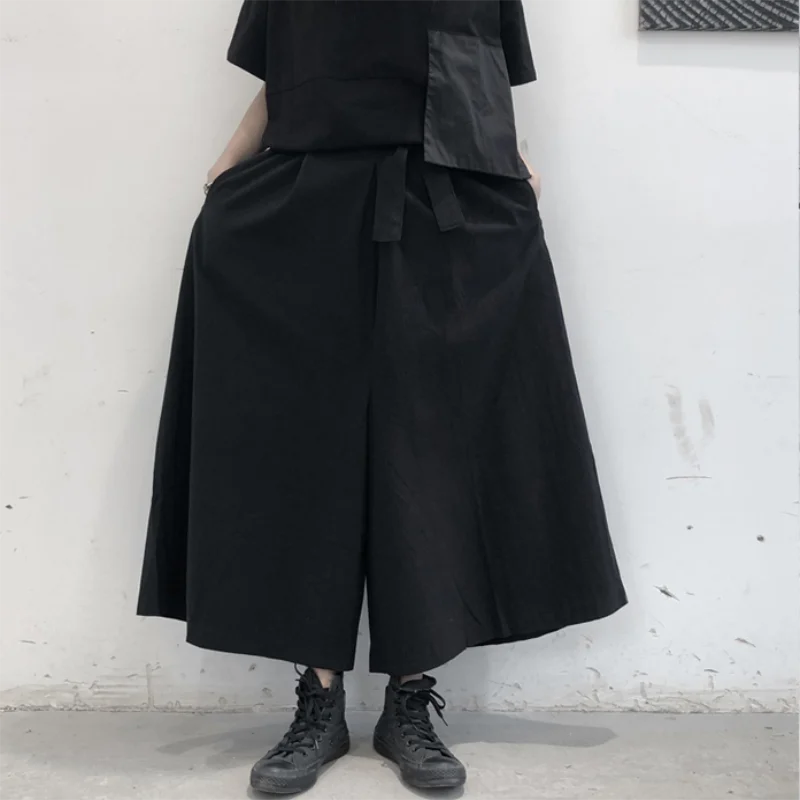 

Ladies Pant Skirt Wide Leg Pants Casual Pants Spring And Autumn New Dark Cotton And Linen Design Super Loose Personality Pants