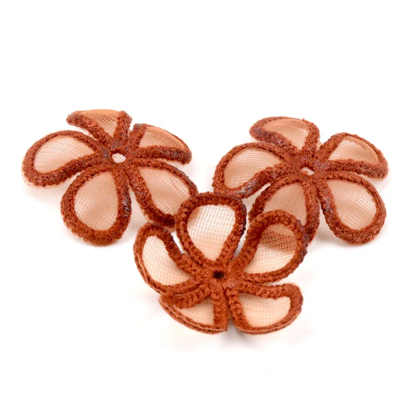 10pcs Beautiful Lace Flower Applique Trim Embroidered Lace Patches For Handmade Garment Accessories Decoration Sewing DIY 35mm