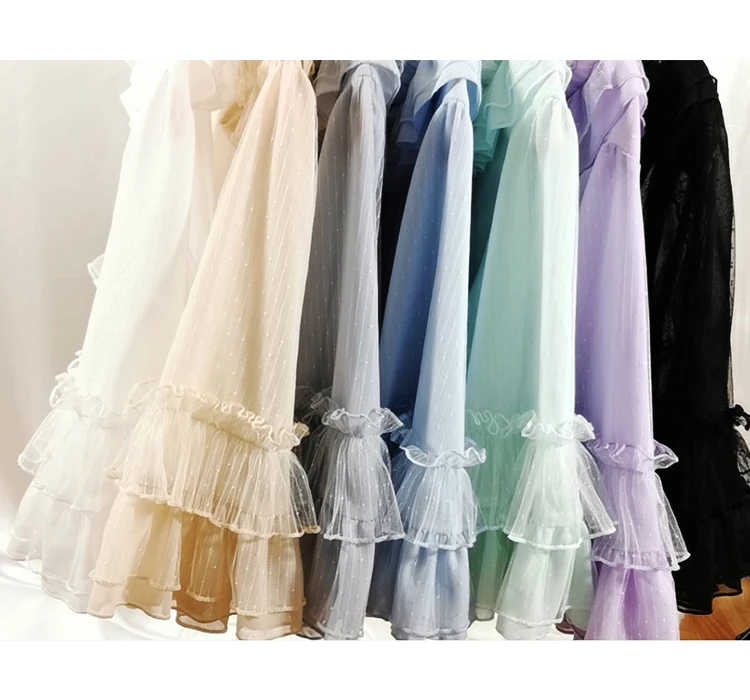 Fresh sweet lolita top kawaii girl peter pan collar victorian shirt loose top lolita shirt loli ruffled chiffon bell sleeve