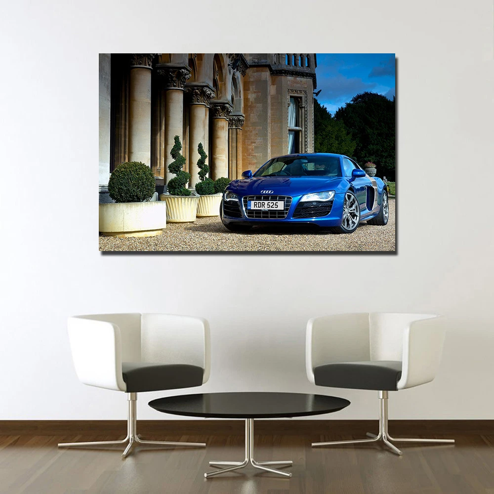 1 Piece Canvas Painting Audi R8 Supercar HD Poster Wall Art Pictures Print for Living Room