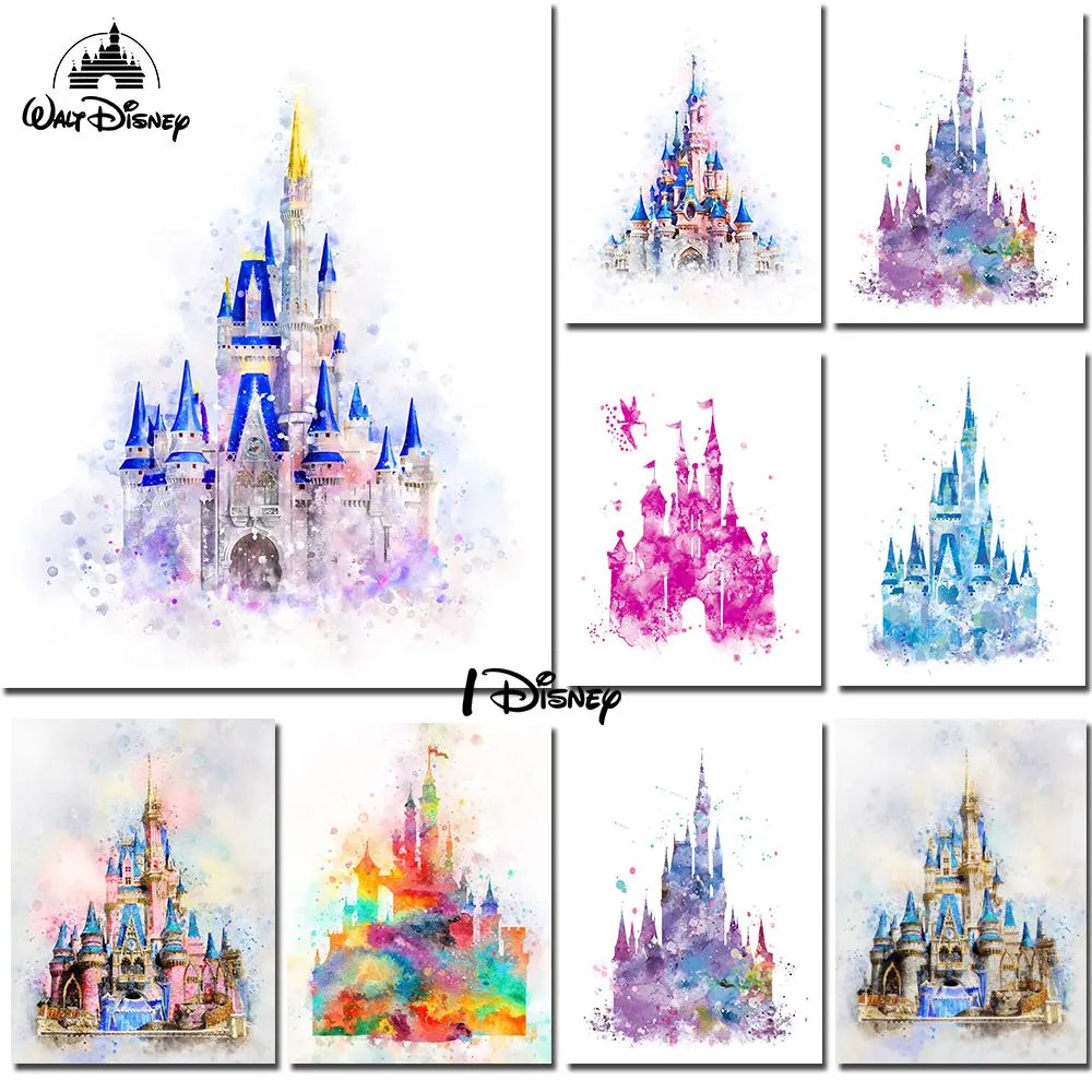 Disney Amine Mickey Minnie With Elephant Love Posters and Prints Canvas Painting On the Wall Art Pictures for Room Home Decor