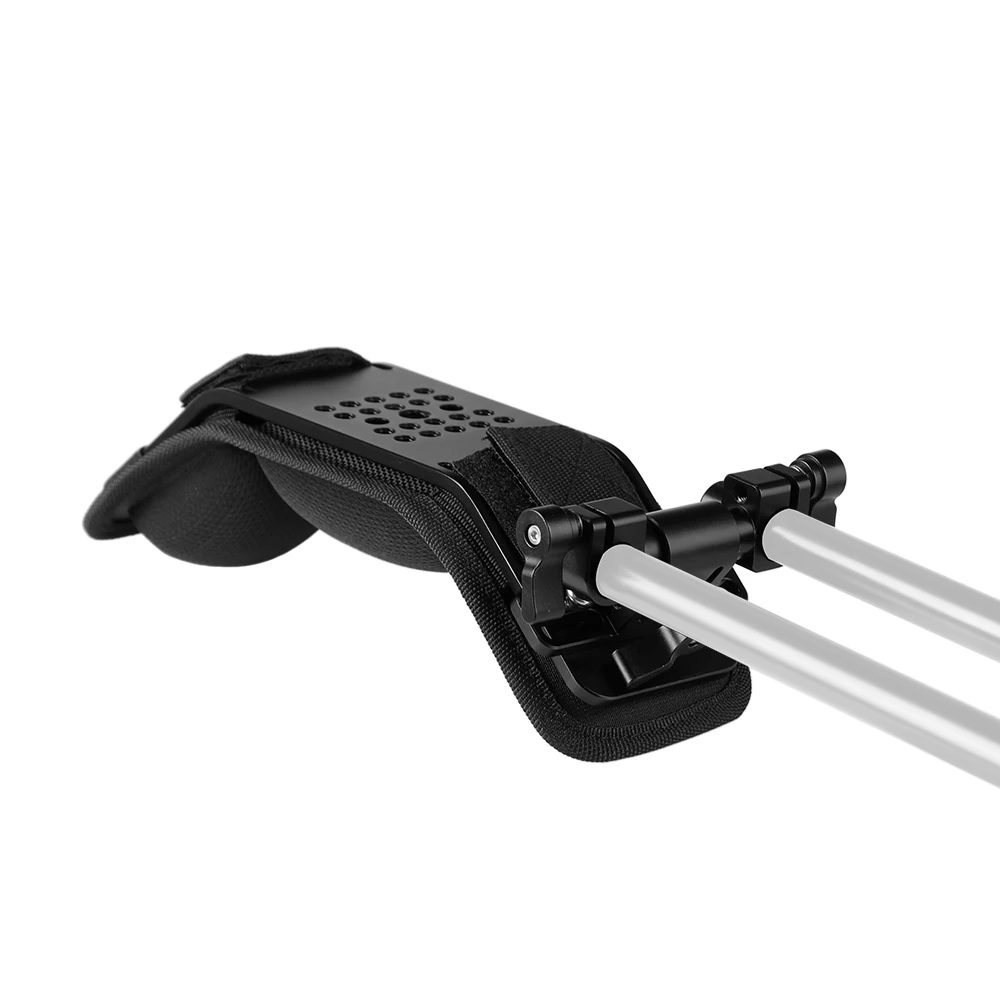 HDRIG Bantalan Bahu Nyaman dengan Blok Rel 15Mm untuk Camcorder Video/Rig Dudukan Bahu Kamera DSLR untuk Studio Foto