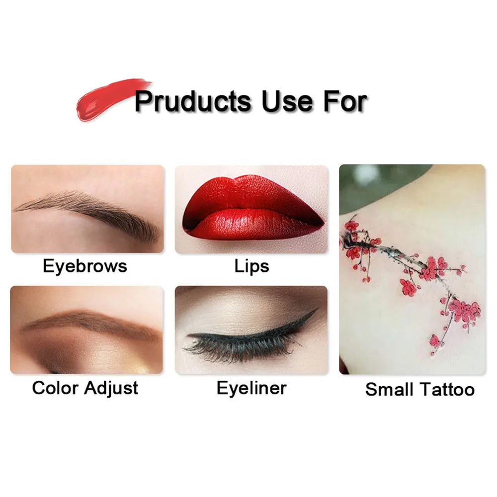 10PCS Semi Permanent Makeup Eyebrow Ink Lip Eyeline Tattoo Color Microblading Pigment Tattoo Ink Set Supplies Wholesale