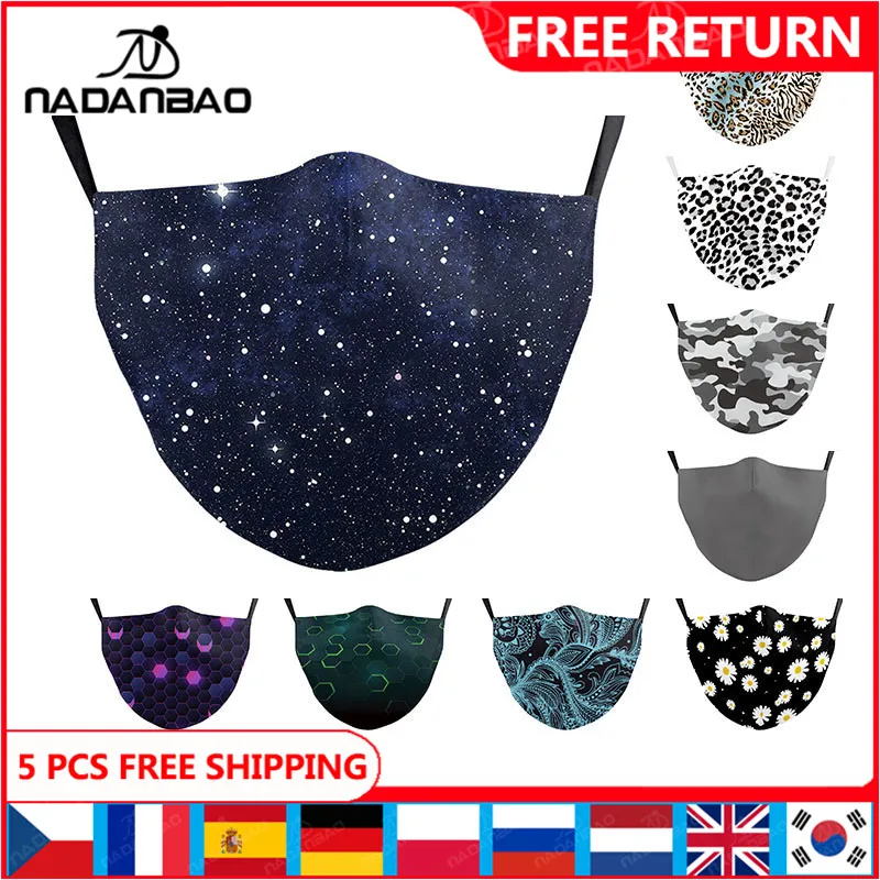 

NADANBAO Shipped Within 12 Hours Fashion Starry Sky Women Print Masks Adult Resuable Face Cover Female Half Face Outdoor Mask