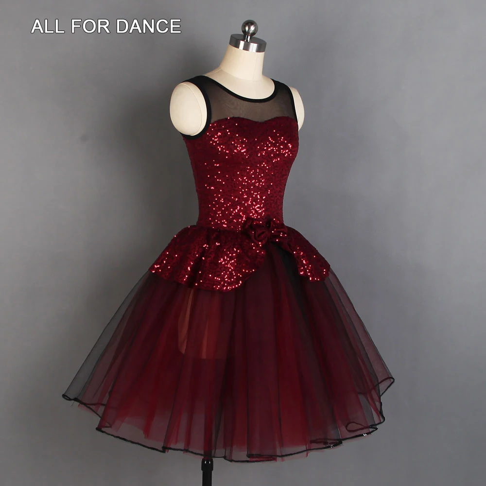 20126 Pailletten-Spandex-Mieder, romantisches Ballett-Tutu mit Schleife, für Mädchen und Frauen, Bühnenshow, Tanzkostüme, Ballett-Tutu, Tanzbekleidung