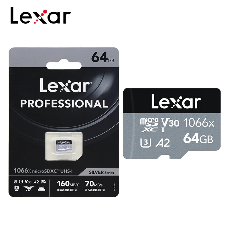 Карта Lexar Micro SD 1066x64 GB 128GB 256GB 512GB Профессиональная флэш - карта V30 A2 Class 10 Micro SDXC UHS I для оригинальной камеры