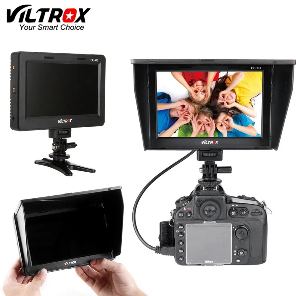 

Viltrox 7 DC-70 II 1024*600 HD LCD HDMI AV Input Camera Video Monitor Display field monitor for Canon Nikon DSLR BMPCC