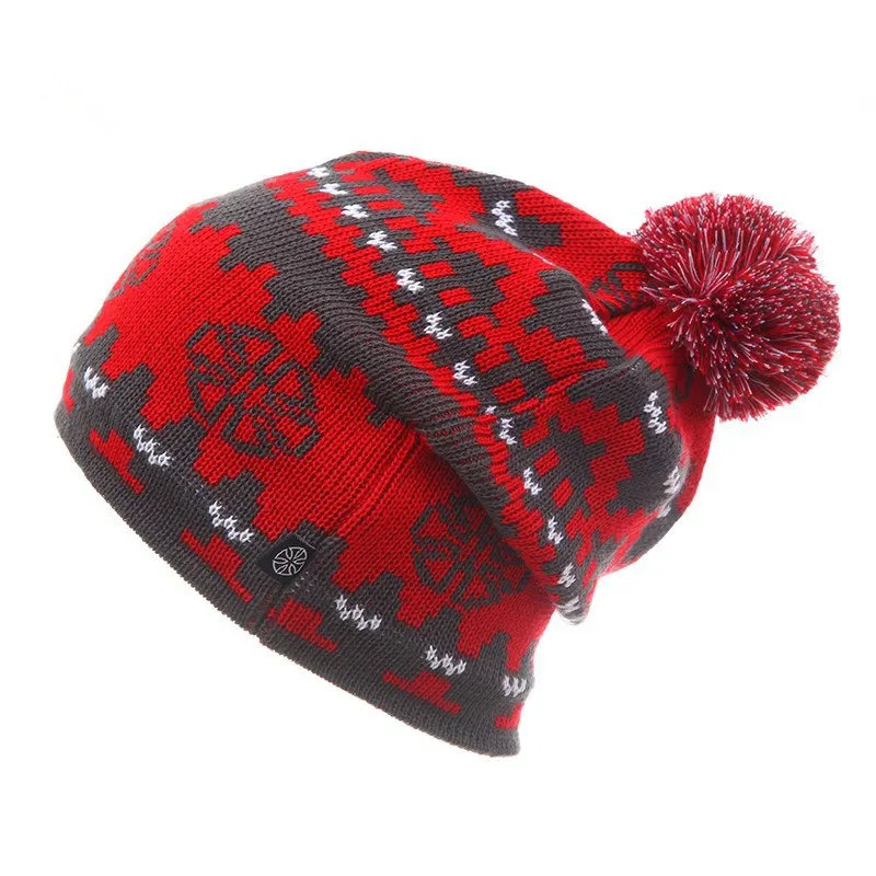 NEW Skiing Hats for Christmas  Women Warm Winter Knitting Skating Skull Cap Hat Beanies Turtleneck Caps Ski Cap Snowboard Hat