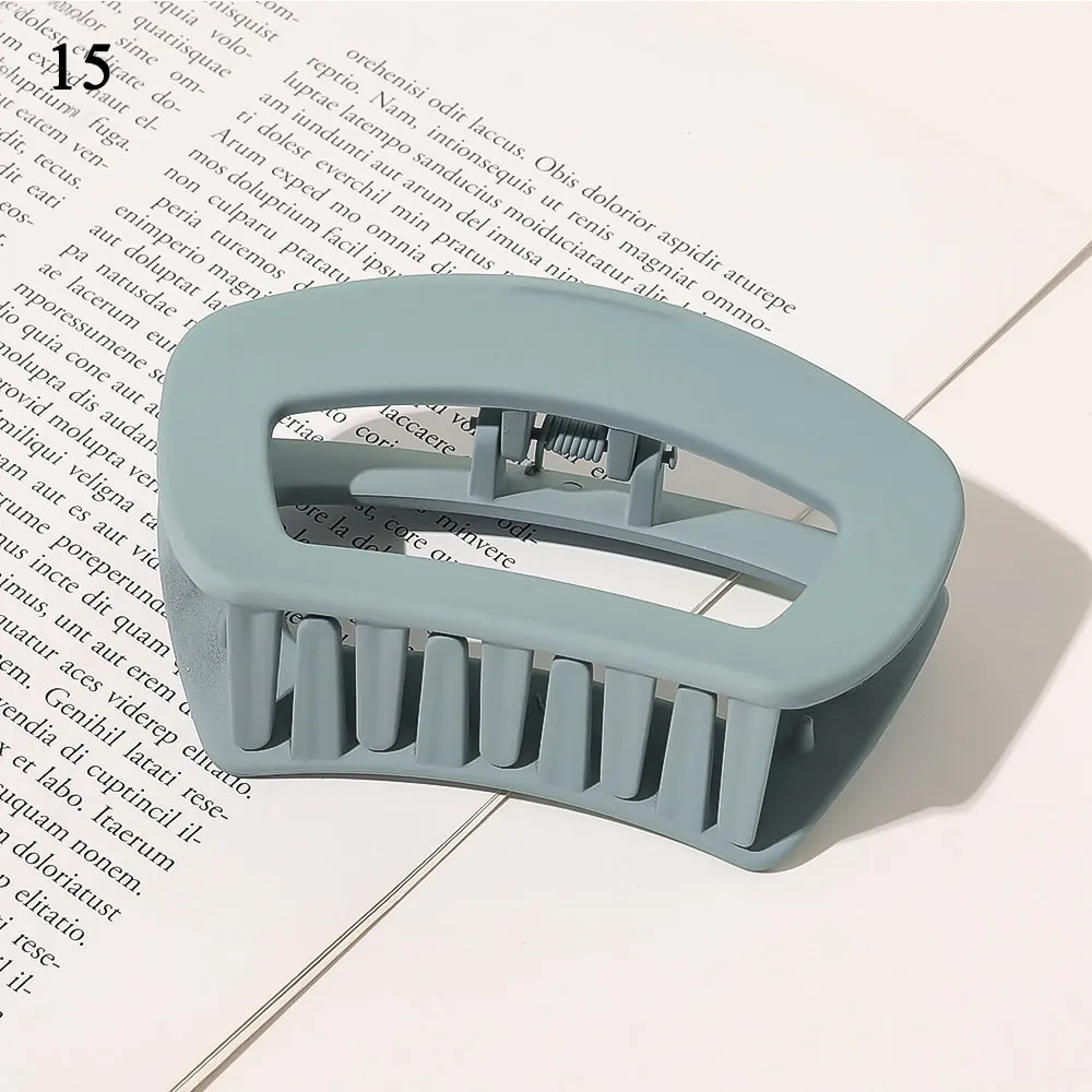 Keren Warna Geometris Cross Square Rambut Klip Rambut Cakar Penjepit Kepiting Wanita Besar Matte Frosted Jepit Rambut Ekor Kuda Rambut Aksesoris