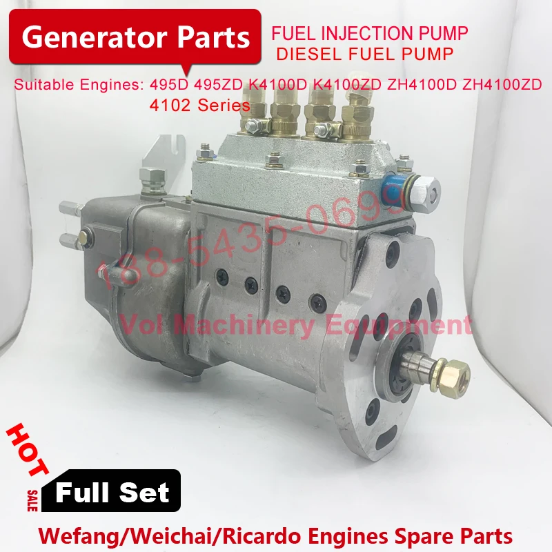 K4100ZD diesel pump Weifang 40kw diesel generator set high pressure oil pump Weichai 4100 fuel injection pump original factory