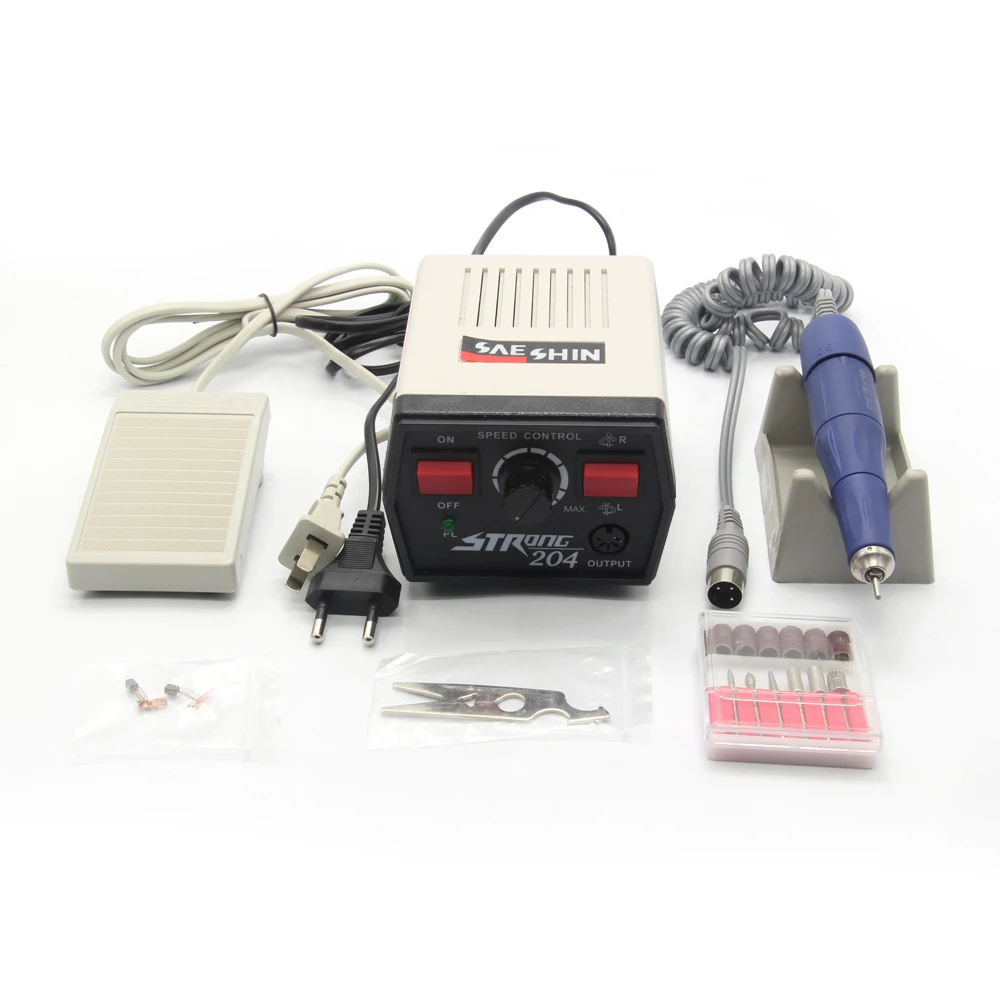 

Strong 204 105L Handpiece 40000rpm Nail Drill Micro Motor Nail Drill Pedicure Tool with Pedal