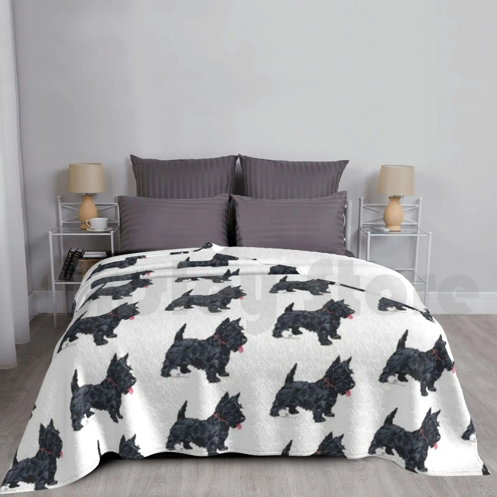 Scottish Terrier Ready To Play Blanket For Sofa Bed Travel Maggie Ross Dogs Maggie Ross Scotties Scottish