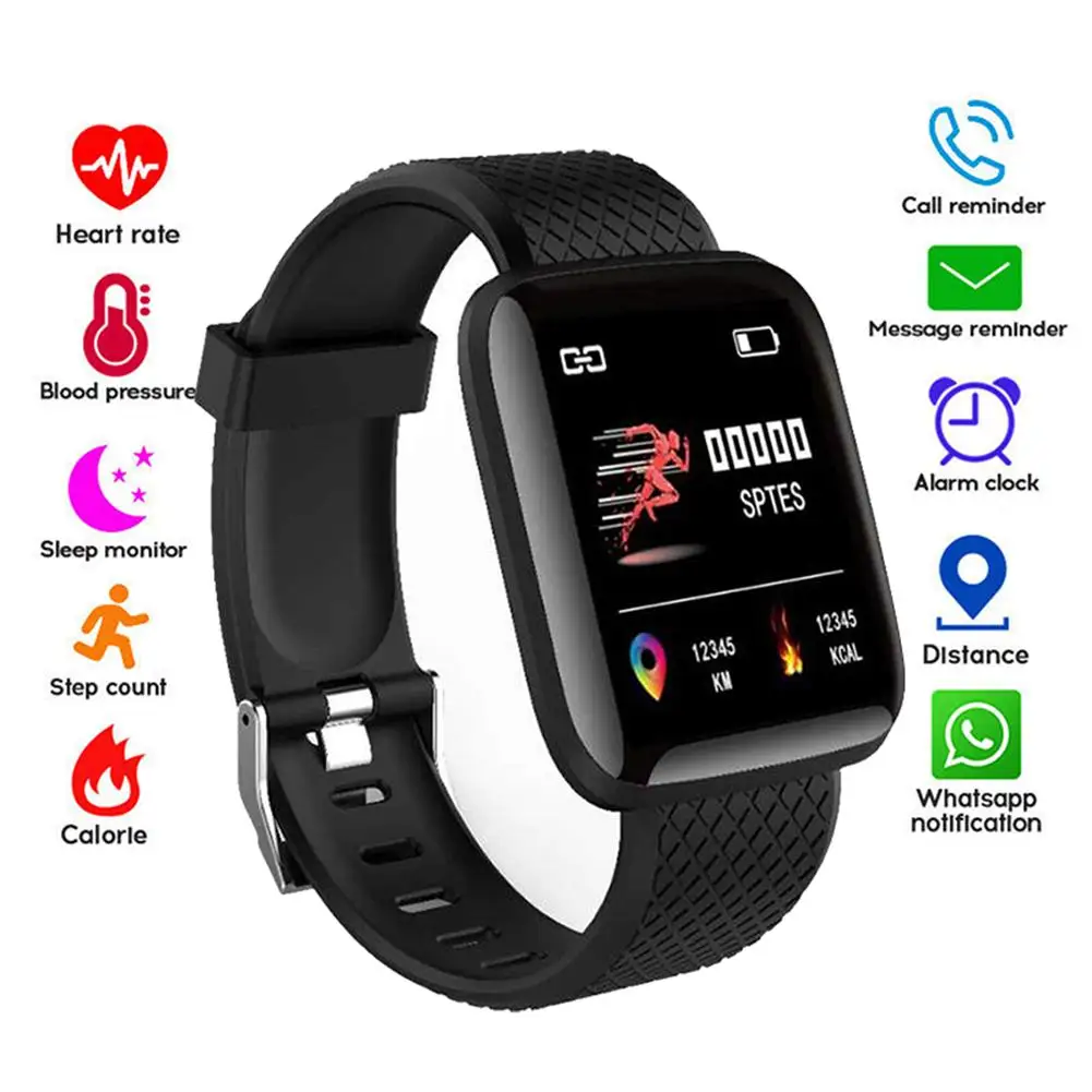 116plus Bluetooth 4.2 Blood Pressure Measurement Heart Rate Sleep Monitor Pedometer Smart Bracelet Fitness Equipment Accessory