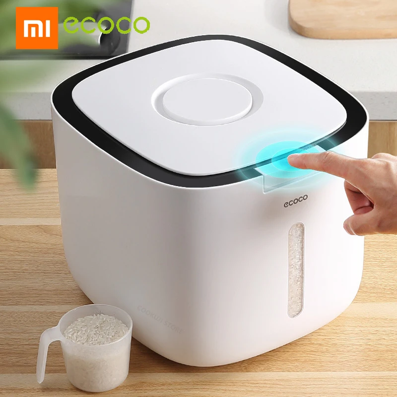 

Xiaomi ECOCO 5/10KG Kitchen Nano Bucket Insect-proof Moisture-proof Sealed Rice Bucket Grain Pet Food Storage Container Rice Box