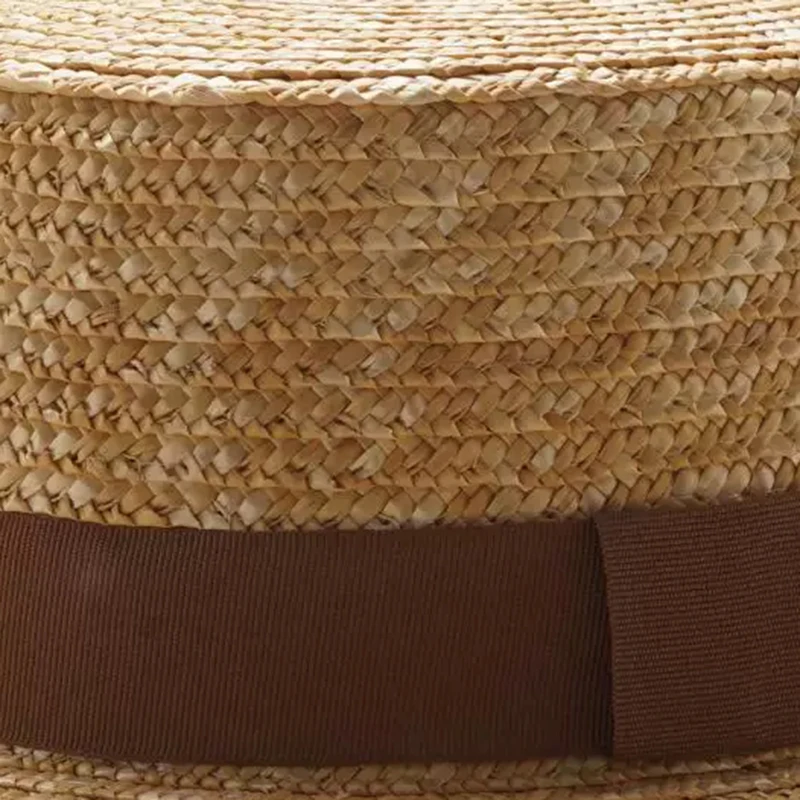 2019 pop Hot Summer Women\'s Boater Beach Hat Female Casual Panama Hat Lady Brand Classic Flat Bowknot Straw Sun Hat Women Fedora