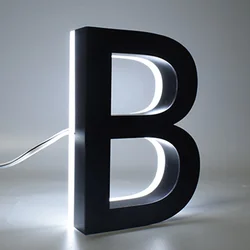 LED 3D Black House Numbers and Letters Outdoor Indoor Waterproof Home Hotel Door Plates Stainless Customize Logo Address Sign