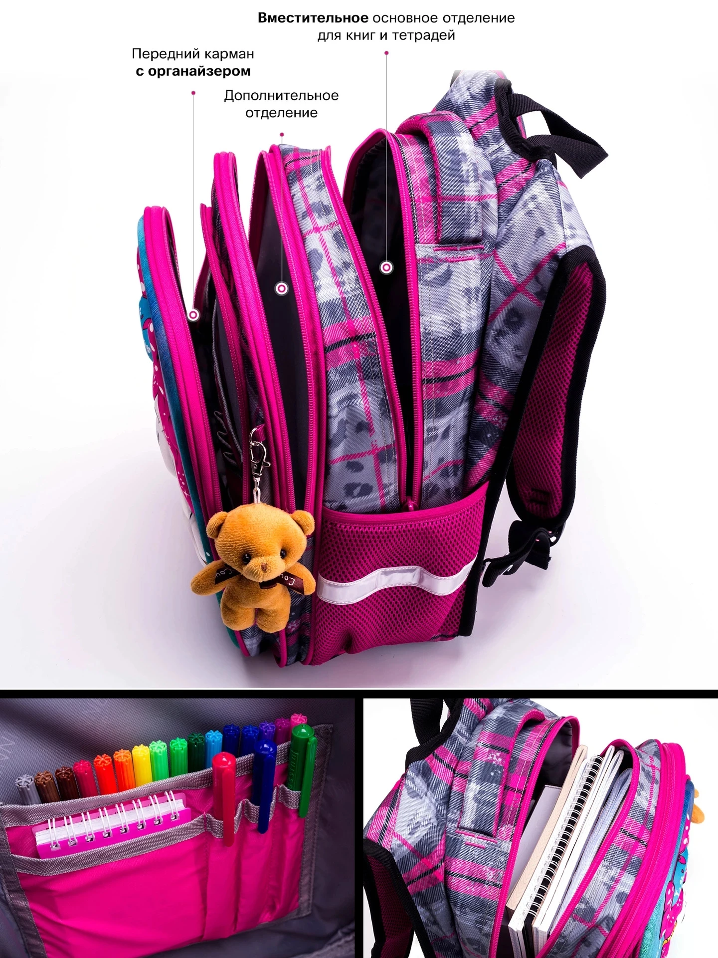 Mochilas ortopédicas para niñas, mochilas escolares con dibujos animados en 3D para niños, mochilas escolares para estudiantes de escuela primaria,