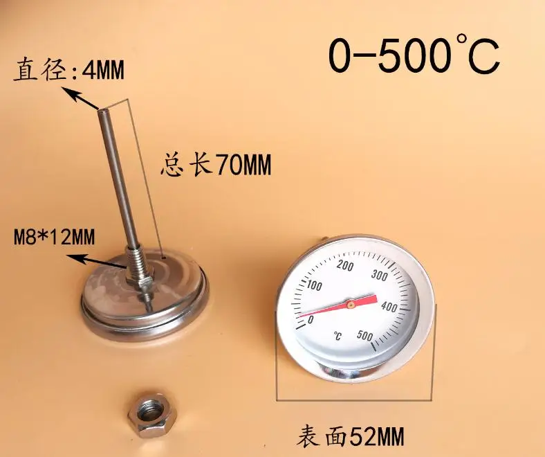 200PCS New 0-500degrees Stainless Steel Oven Cooker Thermometer Temperature Gauge Fast shipping SN3423