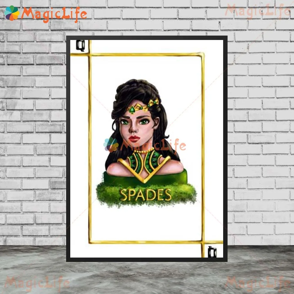 Spades Queen Poker Queens Of Courts Wall Pictures For Living Room Home Decor Nordic Poster Wall Art Canvas Painting Unframed