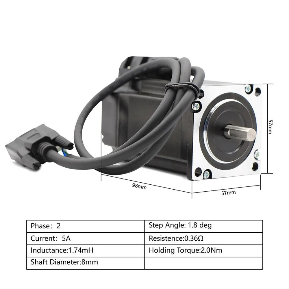Nema23 57J1880EC-1000 Vòng Kín Động Cơ Bước + 2HSS57 Kỹ Thuật Số Ổ 2.0N. M.