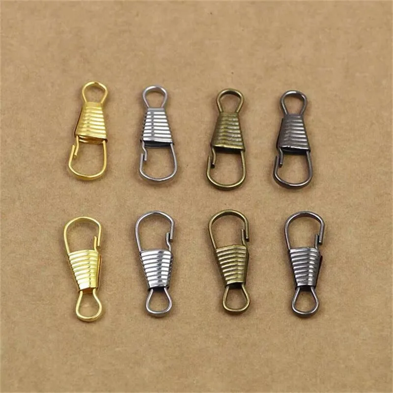 200pcs Lobster Clasps Swivel Trigger Snap Hooks Bag Keychain Waist Buckle Key Ring Keys Pendants Holders Metal Key Chains