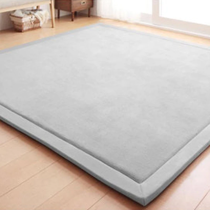 Thicken Coral Fleece Velvet Tatami Mats Large Carpets Thickened Bedroom Carpet Children Climbed Playmat Home bedroom mattresses