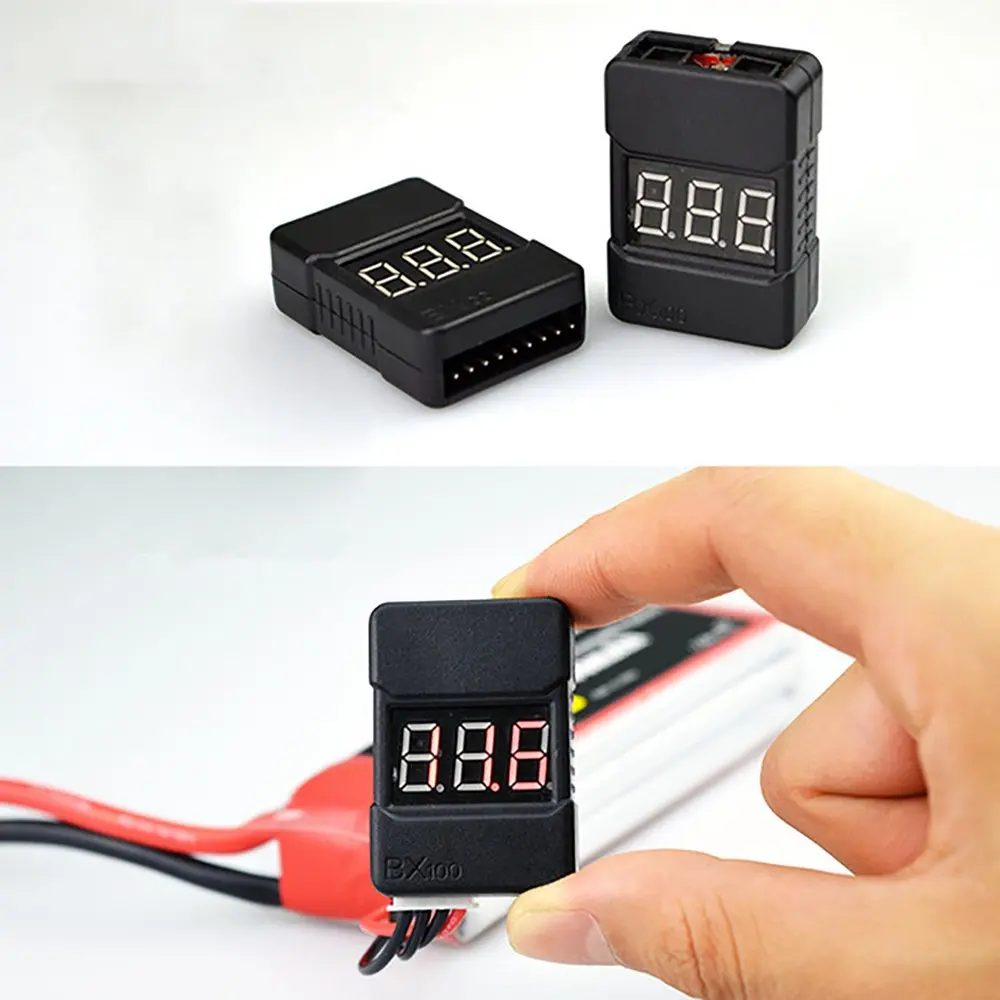 BX100 1-8S Lipo Battery Voltage Tester Low Voltage Buzzer Alarm/ Battery Voltage Checker with Dual Speakers