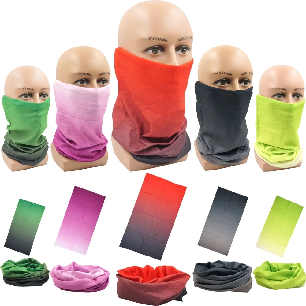 100% Polyester Solid color Microfiber Tubular Multifunction Motorcycle Scarf sports Headband Seamless Tube Bandanas Face Mask