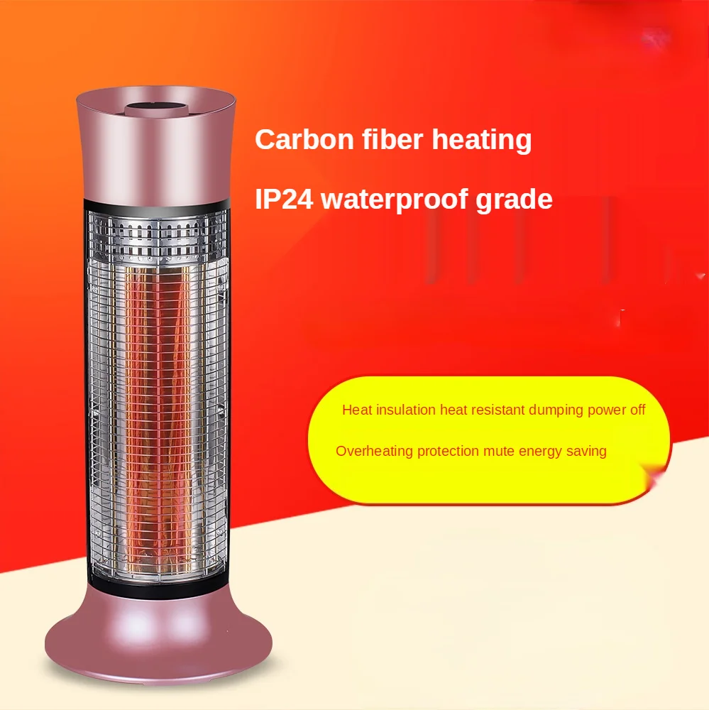 220V Twee Speed Waterdichte Carbon Fiber Buiten Kwarts Buis Kachel Draagbare Floor Snelle Verwarming Ventilator Voor Winter