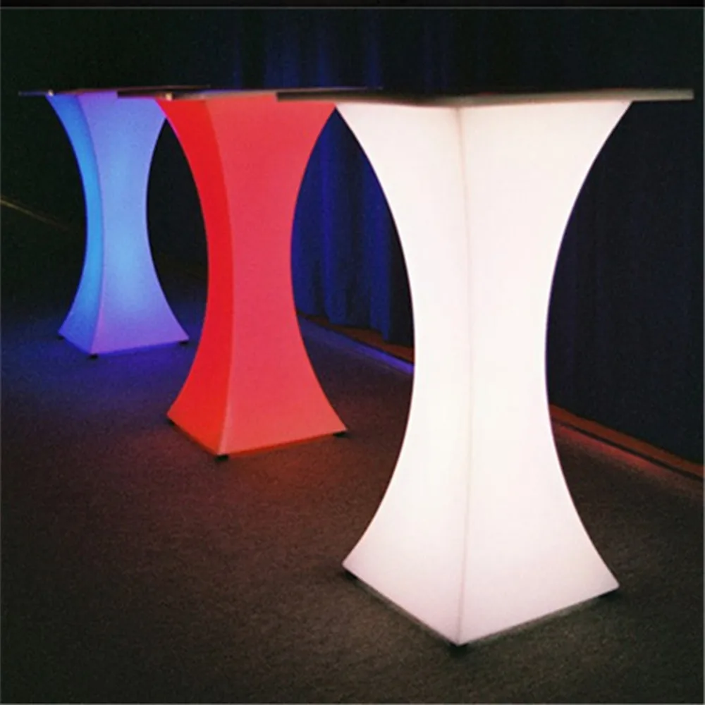 2021 New Rechargeable LED Illuminated Bar Table Club Lighted Up Cocktail Table Ip54 Waterproof With Remote Control