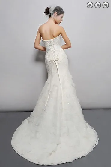 Vestido de novia largo de encaje con diseño floral, vestido de novia blanco de talla grande, elegante y sexy, Envío Gratis, 2016