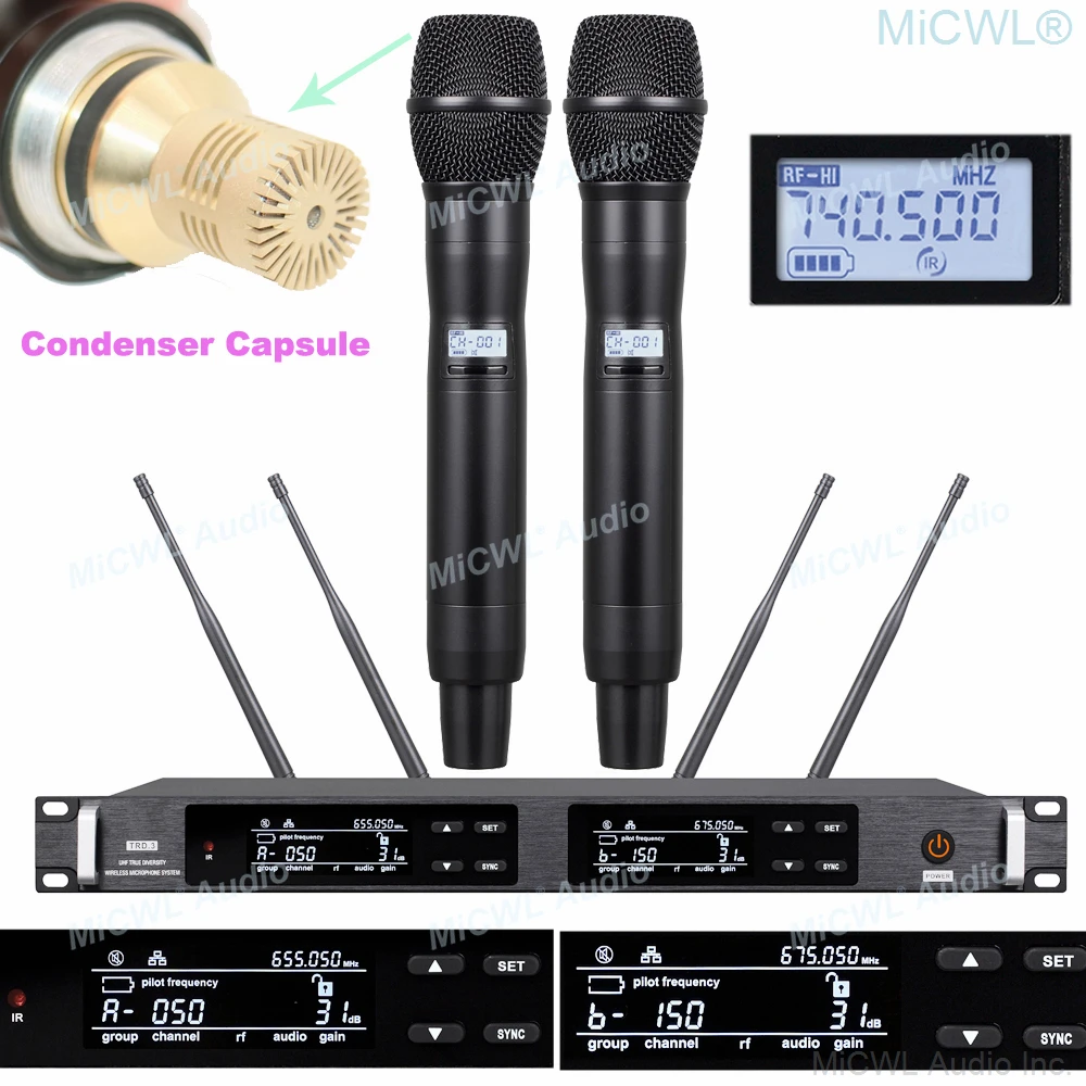 Pro ulxd4 4 antena verdadeira diversidade dupla ksm9 cápsula condensador handheld palco vocal concerto microfones prata ksm8 conjuntos de cantar dinâmicos