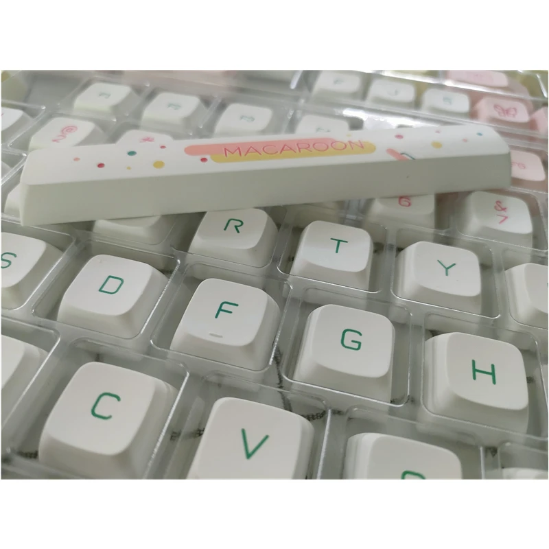 Macaron Ethermal Dye ระเหิดแบบอักษร PBT สำหรับคีย์บอร์ด USB 146 Keycaps