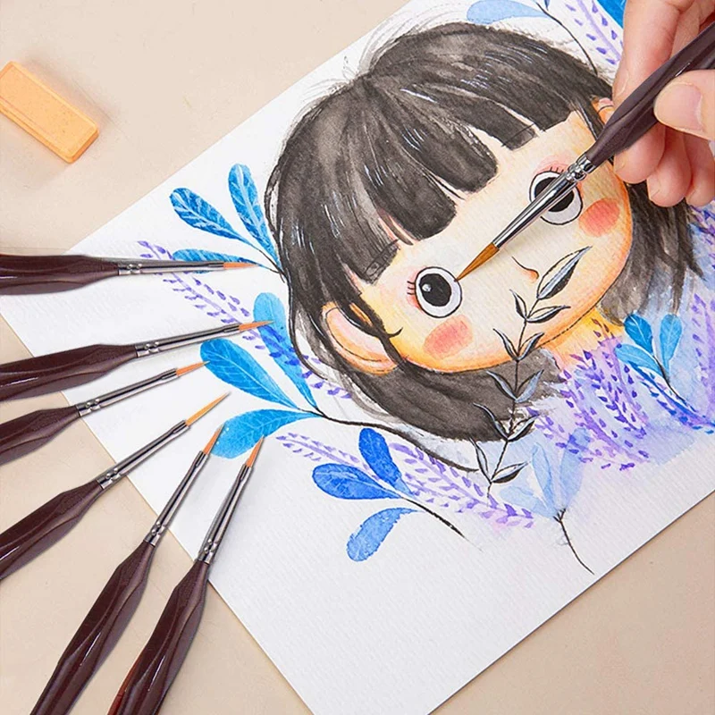 Detail Paint Brush Set,15Pcs Miniature Painting Brushes Kit,Professional Mini Fine Paint Brushes Set