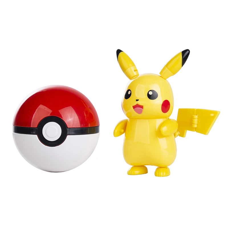 New Genuine Pokemon Deformation Toy Set Pocket Monster Anime Figure Eevee Pikachu Charizard Psyduck Pet Pokeball Action Model