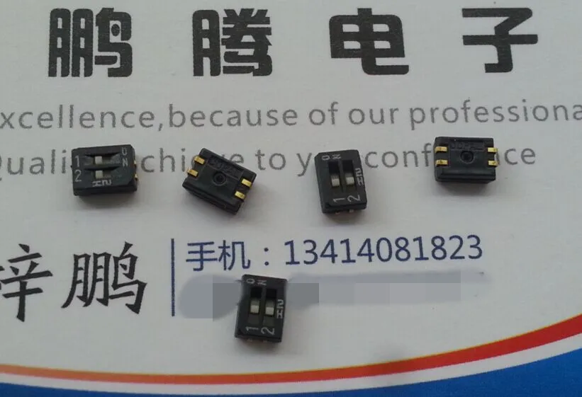 5PCS/lot Original Japanese Copal CHS-02TA1 dial switch with 2-bit 1.27mm SMD 2-way code inside