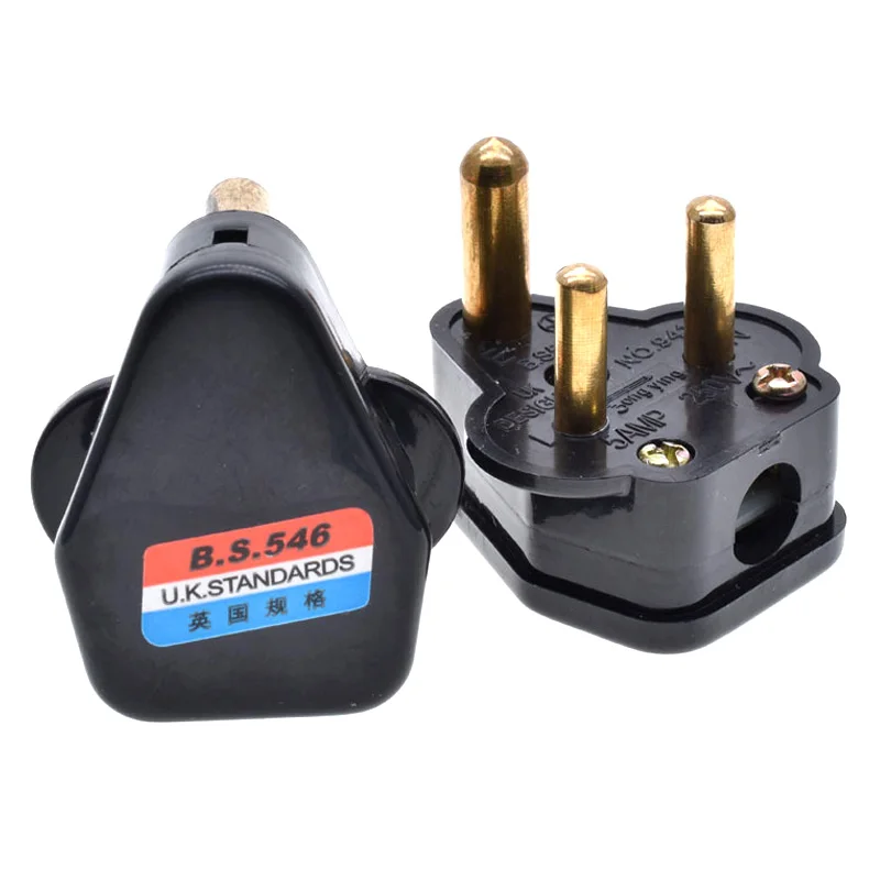 1 Stück 5A 15A Indien Südafrika Verdrahtungs-Stromkabelstecker BS546 Abnehmbarer Kabelverbinder Abziehbarer Stromstecker Typ M/D Weiß Schwarz – Detail 8