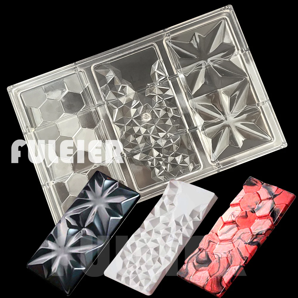 28 Style Polycarbonate Chocolate Molds Baking Cake Belgian Sweets Candy Bar Mould BonBon Confectionery Tools Bakeware