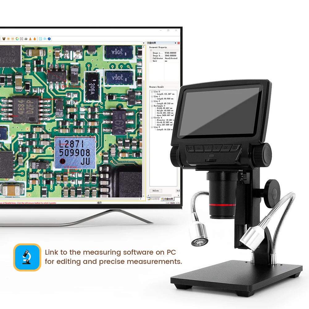 Andonstar ADSM301 HDMI/USB Digital Microscope Magnifier For Soldering Long Object Distance For Cell Phone Repair Tool Support PC