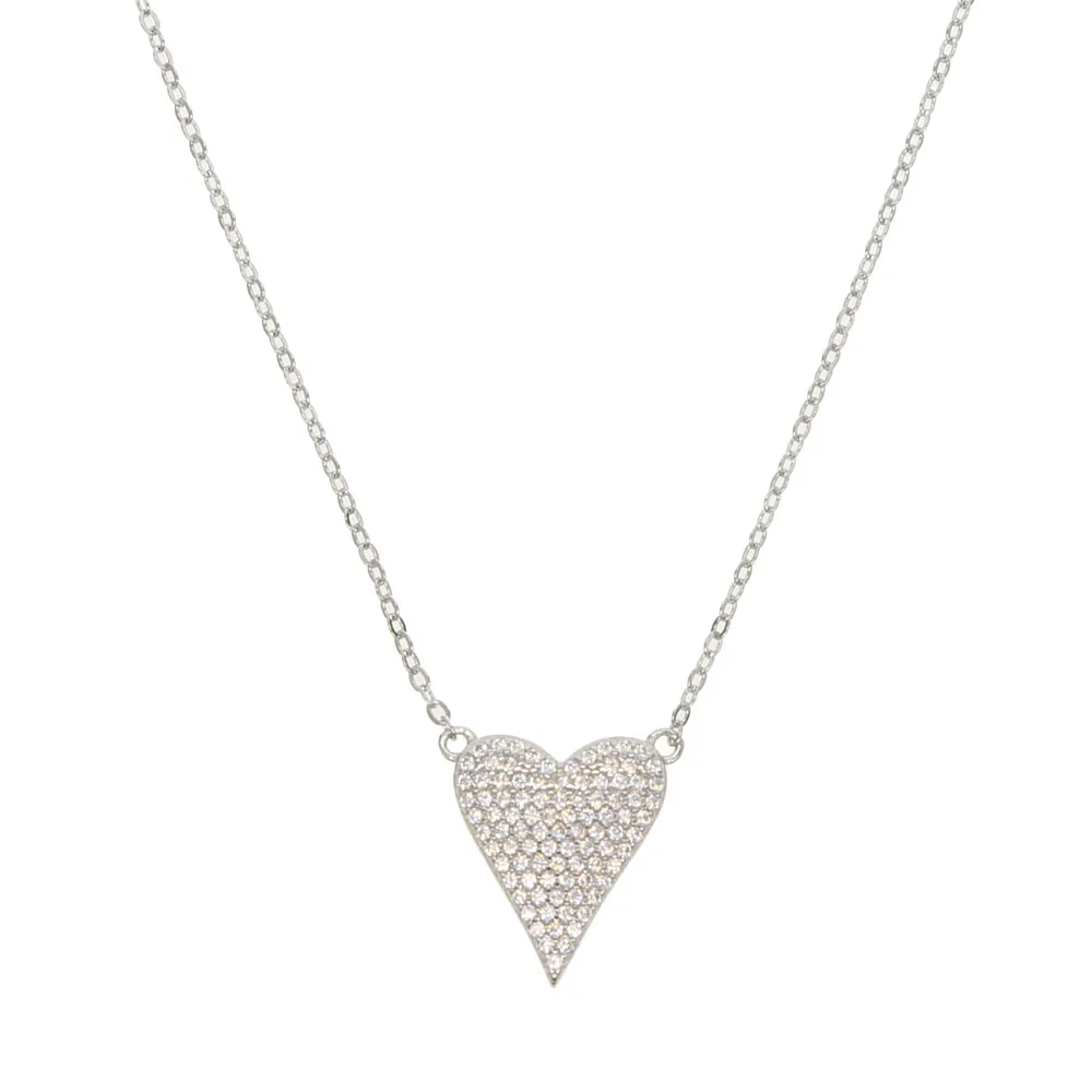 Real 925 sterling silver Minimalist Delicate Jewelry Tiny Heart Necklace Micro Pave CZ Heart Shape Pendant Wedding Necklace