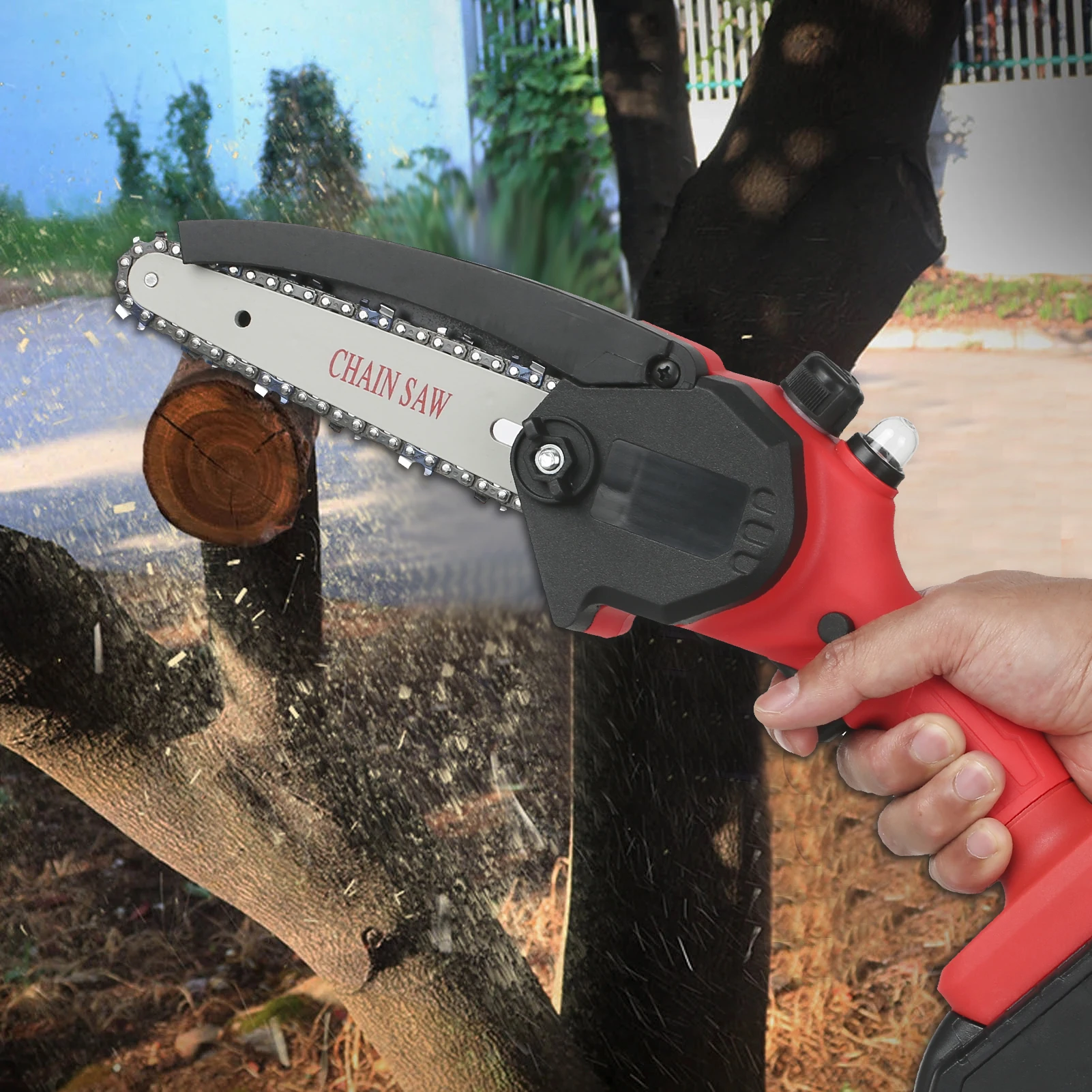 36V Portable Electric Pruning Saw Electric Saws Woodworking Electric Saw Garden Logging Mini Electric Chain Saw Lithium Battery