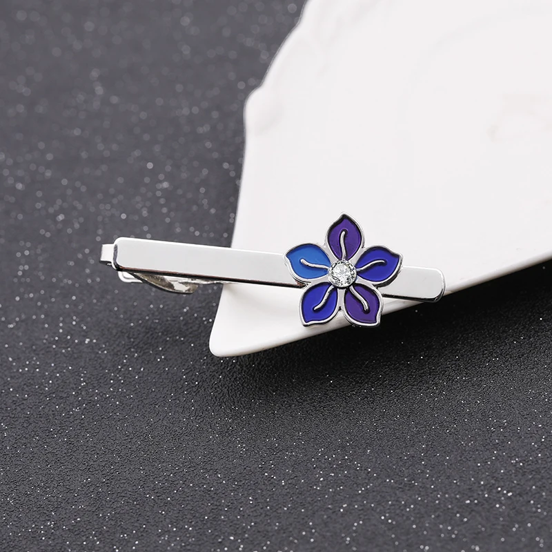 Bauhinia Blumen-Manschettenknöpfe für Herren, leuchtend lila Kristallknopf, Business-Damen-Manschettenknöpfe – Detail 12