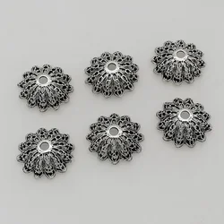 20pcs/lot Vintage Antique Silver Big Size Tassel Caps 18MM Metal Handcraft Bead Caps End Tray Bracket DIY Jewelry Accessories