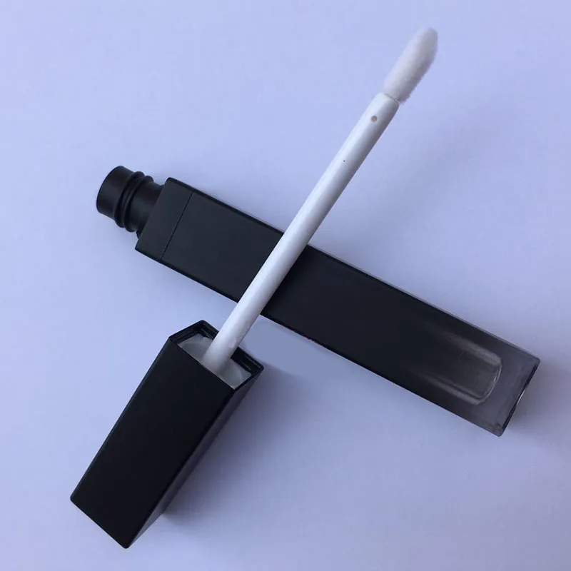 

500pcs 4ml 5ml Empty Matte Black Lip Gloss Tubes Gradient Round Square Black Lipgloss Tube, Cosmetic Packaging Liquid Oil Bottle